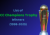 ICC Champions Trophy विजेताओं की सूची (1998-2025) – पूरी जानकारी ICC Champions Trophy, inhindiwise